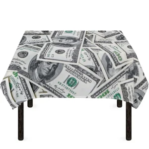 US Dollar Pattern Print Tablecloth Kitchen Home Decor