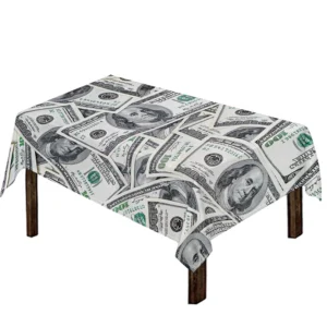 US Dollar Pattern Print Tablecloth Kitchen Home Decor