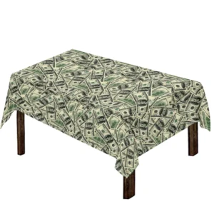 US Dollar Print Tablecloth Kitchen Home Decor