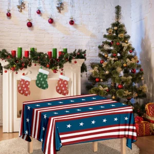 USA Independence Day Pattern Print Tablecloth Kitchen Home Decor
