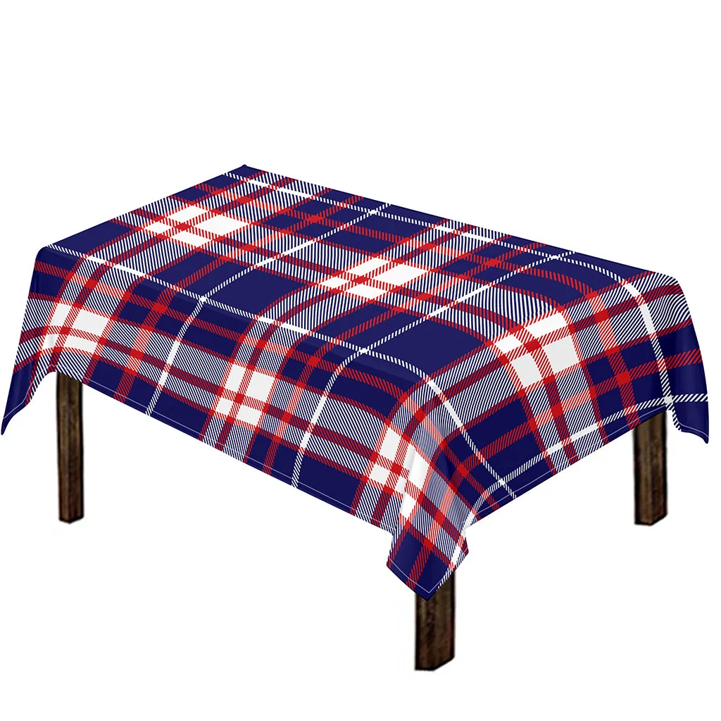 USA Patriotic Plaid Print Tablecloth Kitchen Home Decor USA Patriotic Plaid Print Tablecloth Kitchen Home Decor