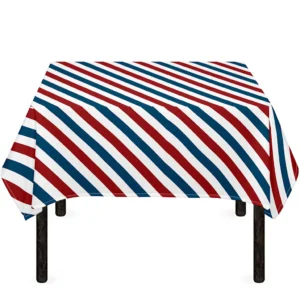 USA Patriotic Striped Pattern Print Tablecloth Kitchen Home Decor
