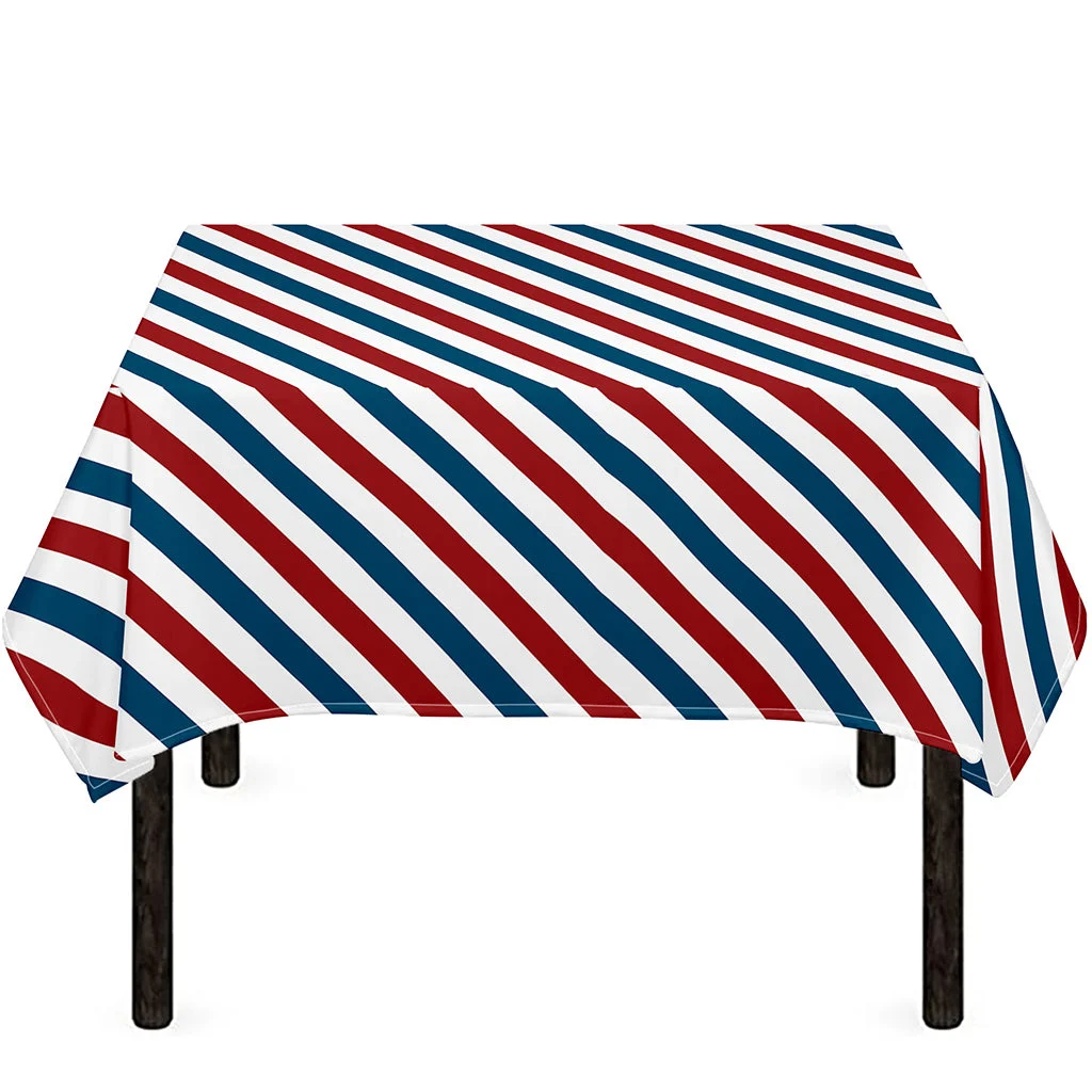 USA Patriotic Striped Pattern Print Tablecloth Kitchen Home Decor USA Patriotic Striped Pattern Print Tablecloth Kitchen Home Decor