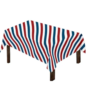 USA Patriotic Striped Pattern Print Tablecloth Kitchen Home Decor