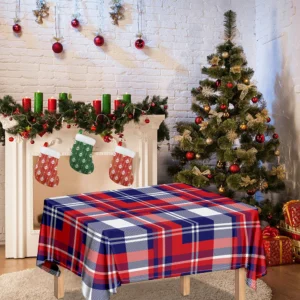 USA Plaid Pattern Print Tablecloth Kitchen Home Decor