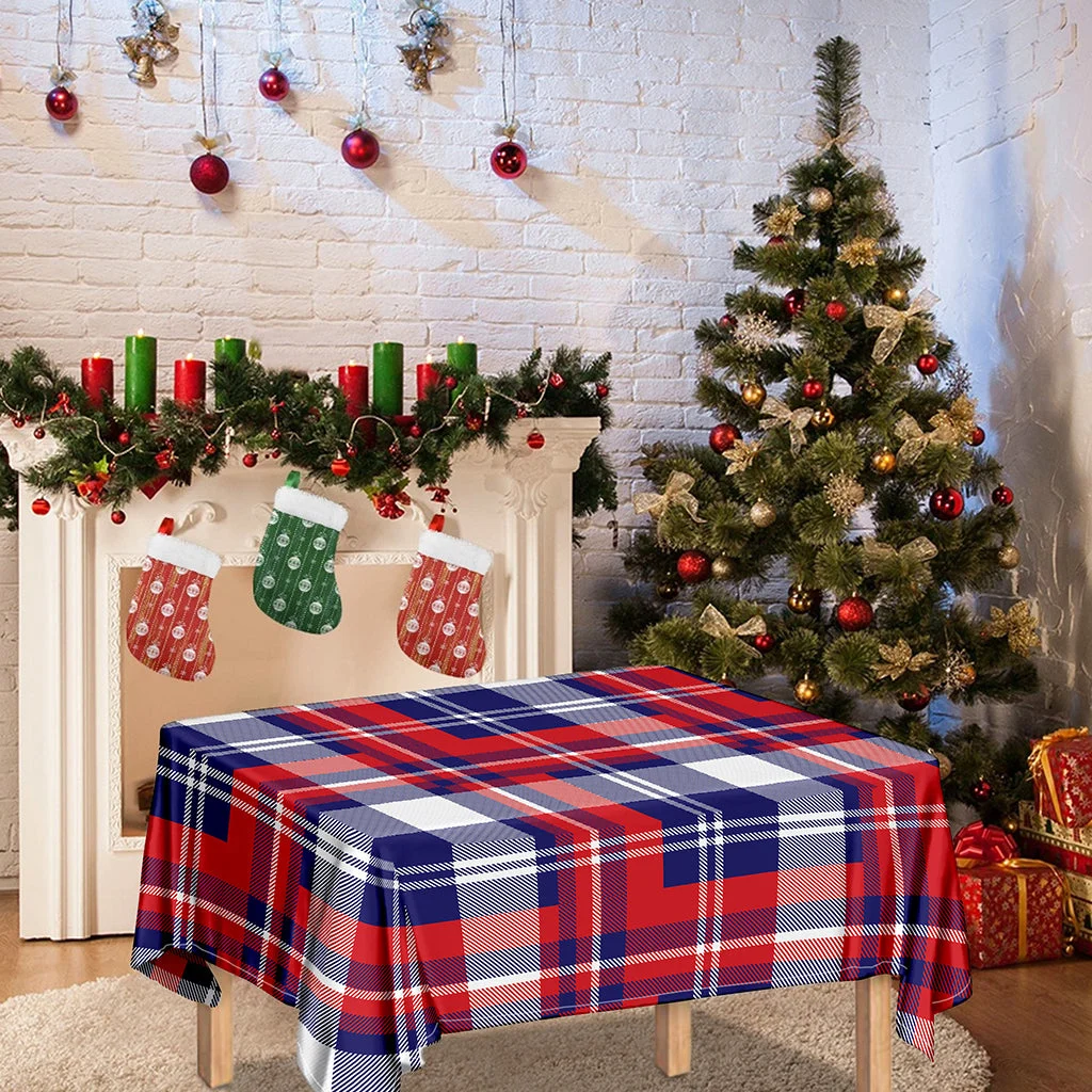 USA Plaid Pattern Print Tablecloth Kitchen Home Decor USA Plaid Pattern Print Tablecloth Kitchen Home Decor