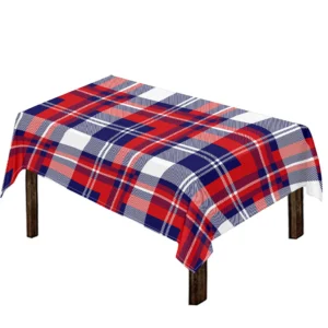 USA Plaid Pattern Print Tablecloth Kitchen Home Decor