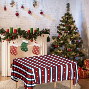 USA Striped Pattern Print Tablecloth Kitchen Home Decor
