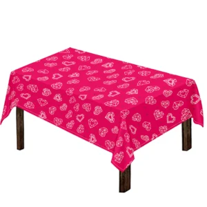 Valentine's Day Geometric Heart Print Tablecloth Kitchen Home Decor
