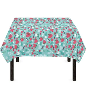 Valentine's Day Heart And Flower Print Tablecloth Kitchen Home Decor