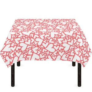 Valentine's Day Heart Pattern Print Tablecloth Kitchen Home Decor