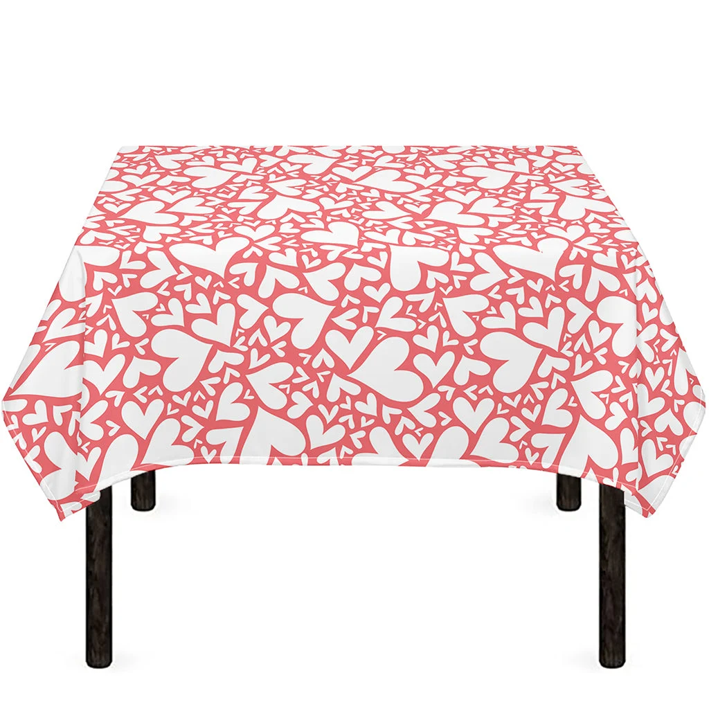 Valentine's Day Heart Pattern Print Tablecloth Kitchen Home Decor Valentine's Day Heart Pattern Print Tablecloth Kitchen Home Decor