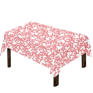 Valentine's Day Heart Pattern Print Tablecloth Kitchen Home Decor