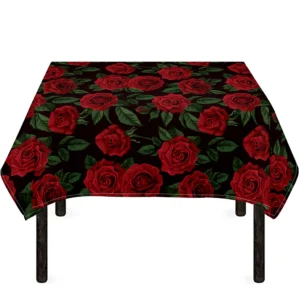 Valentine's Day Rose Pattern Print Tablecloth Kitchen Home Decor