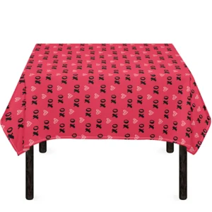 Valentine's Day XOXO Pattern Print Tablecloth Kitchen Home Decor