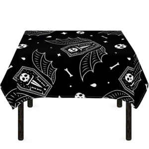 Vampire Coffin Pattern Print Tablecloth Kitchen Home Decor