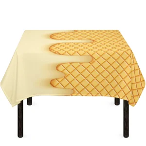 Vanilla Ice Cream Melted Print Tablecloth Kitchen Home Decor
