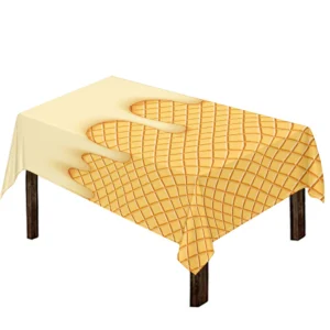 Vanilla Ice Cream Melted Print Tablecloth Kitchen Home Decor
