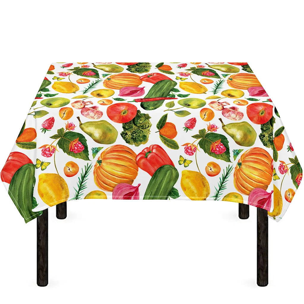 Vegan Fruits And Vegetables Print Tablecloth Kitchen Home Decor Vegan Fruits And Vegetables Print Tablecloth Kitchen Home Decor