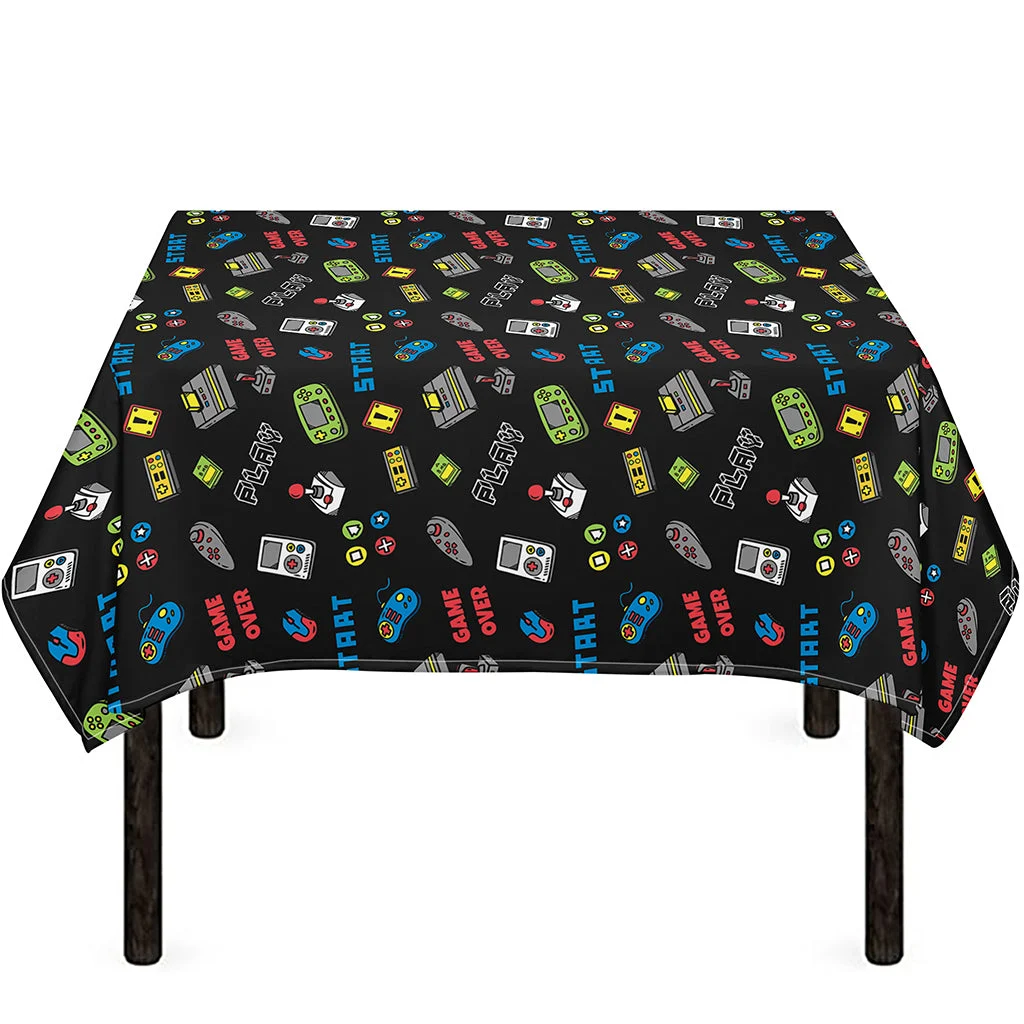 Video Game Gadgets Pattern Print Tablecloth Kitchen Home Decor Video Game Gadgets Pattern Print Tablecloth Kitchen Home Decor