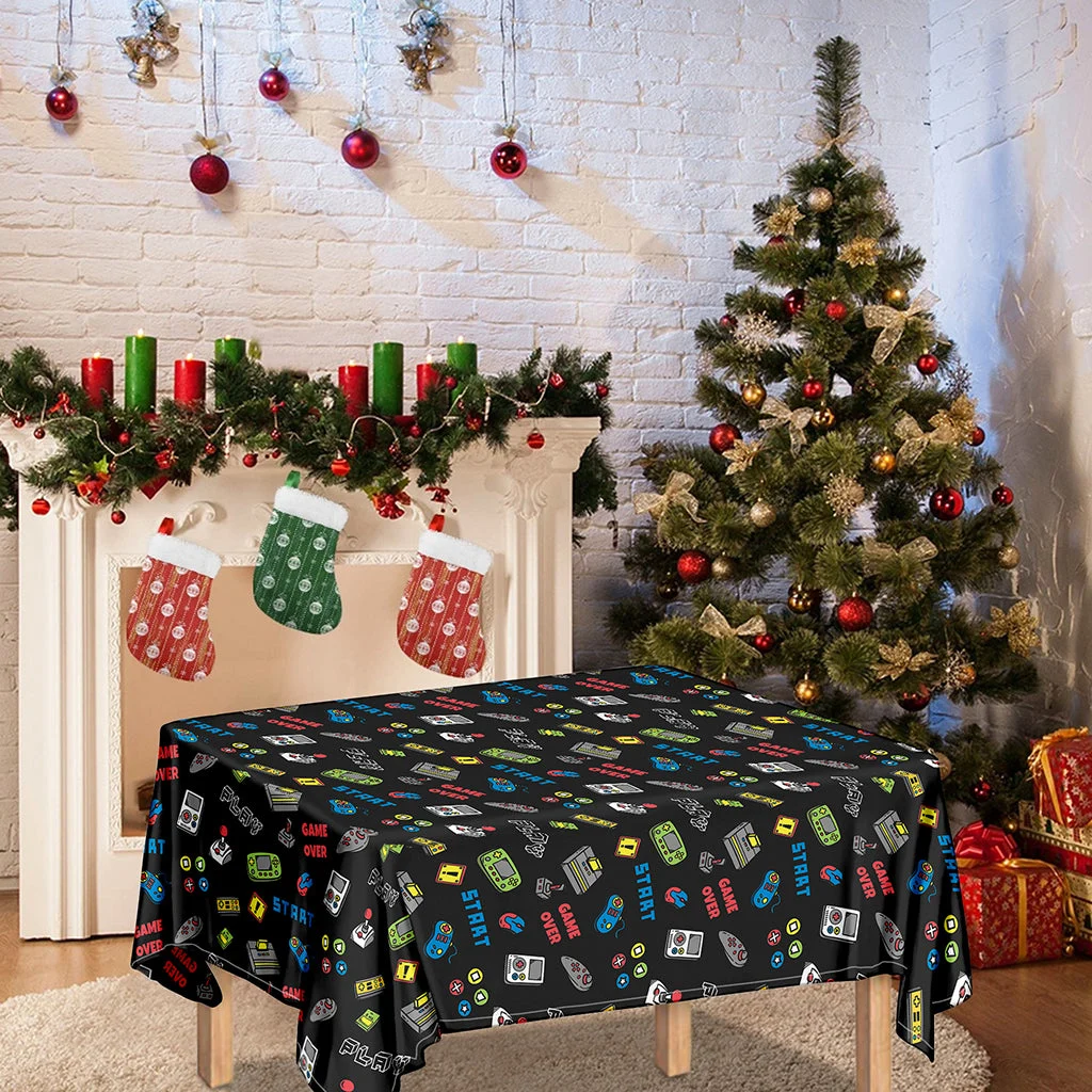 Video Game Gadgets Pattern Print Tablecloth Kitchen Home Decor Video Game Gadgets Pattern Print Tablecloth Kitchen Home Decor