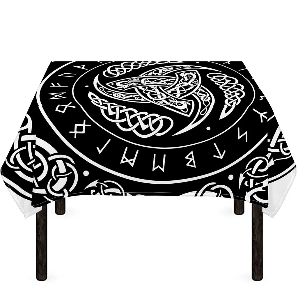 Viking Triple Horn Of Odin Print Tablecloth Kitchen Home Decor Viking Triple Horn Of Odin Print Tablecloth Kitchen Home Decor
