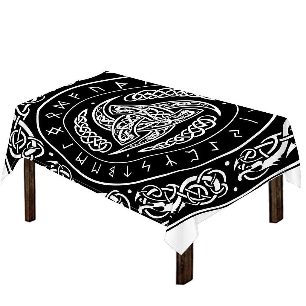 Viking Triple Horn Of Odin Print Tablecloth Kitchen Home Decor Viking Triple Horn Of Odin Print Tablecloth Kitchen Home Decor