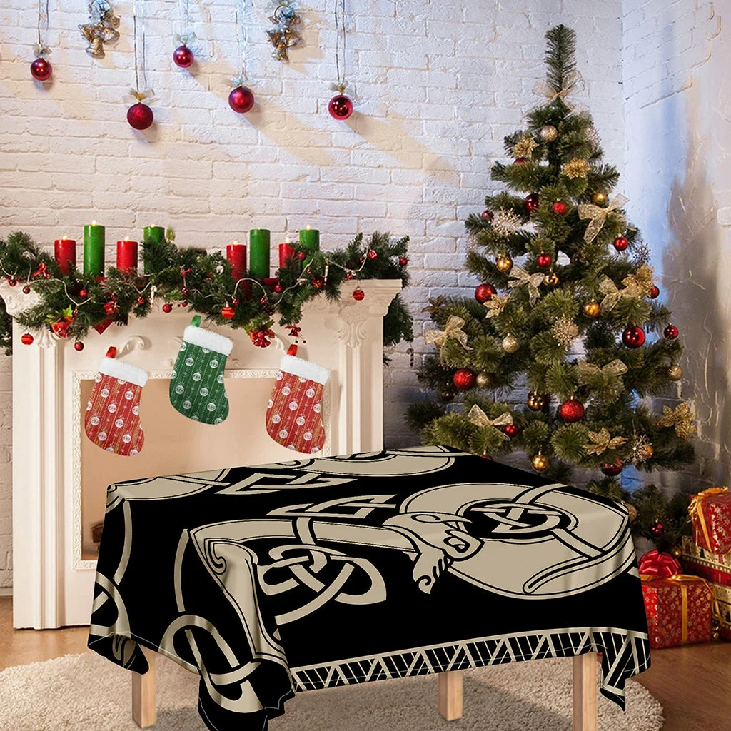 Viking Wolves Symbol Print Tablecloth Kitchen Home Decor Viking Wolves Symbol Print Tablecloth Kitchen Home Decor