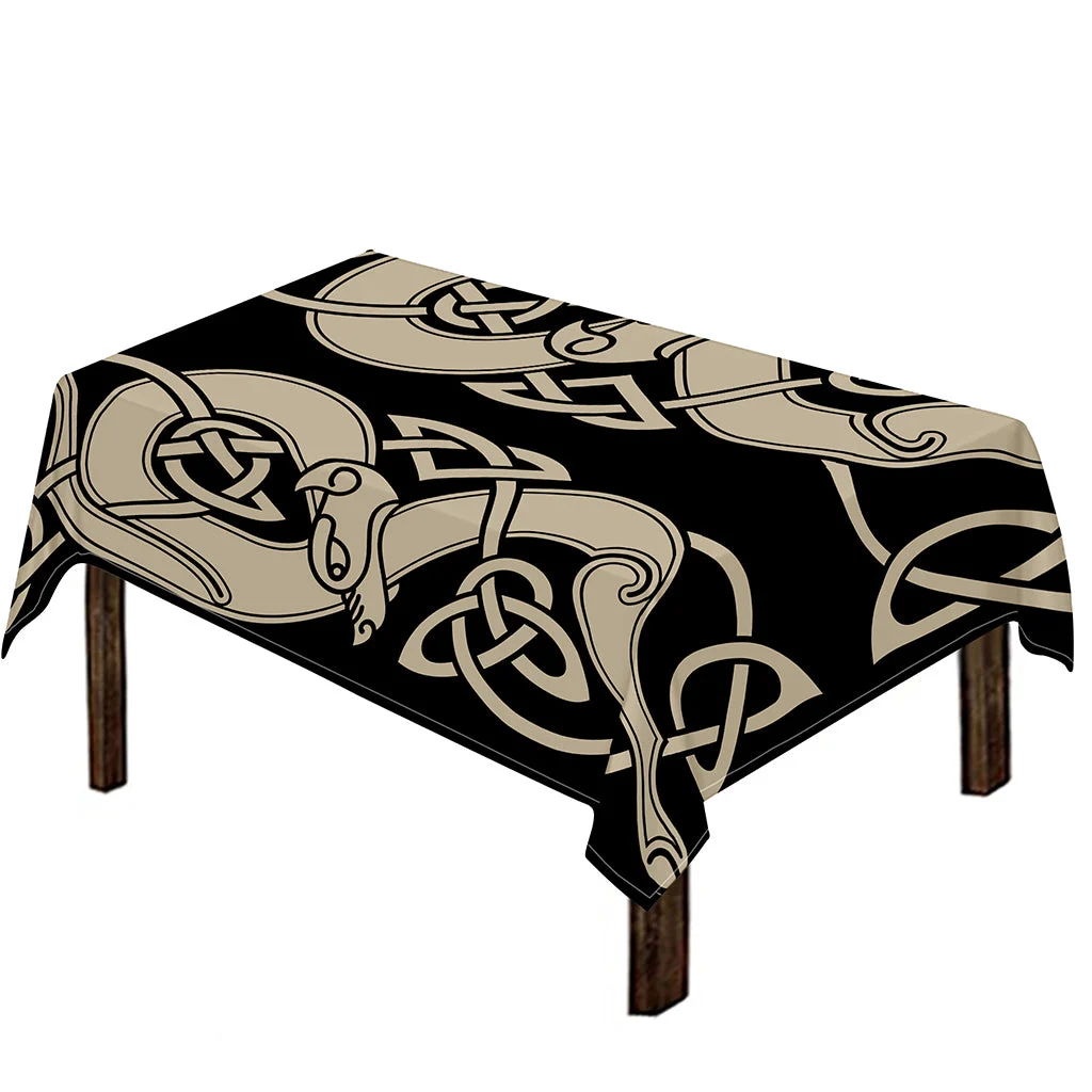 Viking Wolves Symbol Print Tablecloth Kitchen Home Decor Viking Wolves Symbol Print Tablecloth Kitchen Home Decor