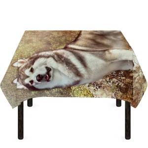 Vintage Alaskan Malamute Print Tablecloth Kitchen Home Decor