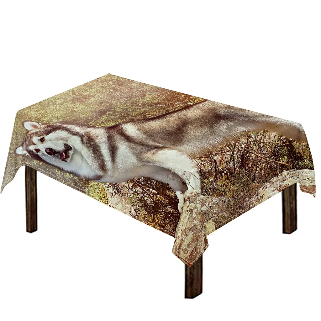 Vintage Alaskan Malamute Print Tablecloth Kitchen Home Decor Vintage Alaskan Malamute Print Tablecloth Kitchen Home Decor