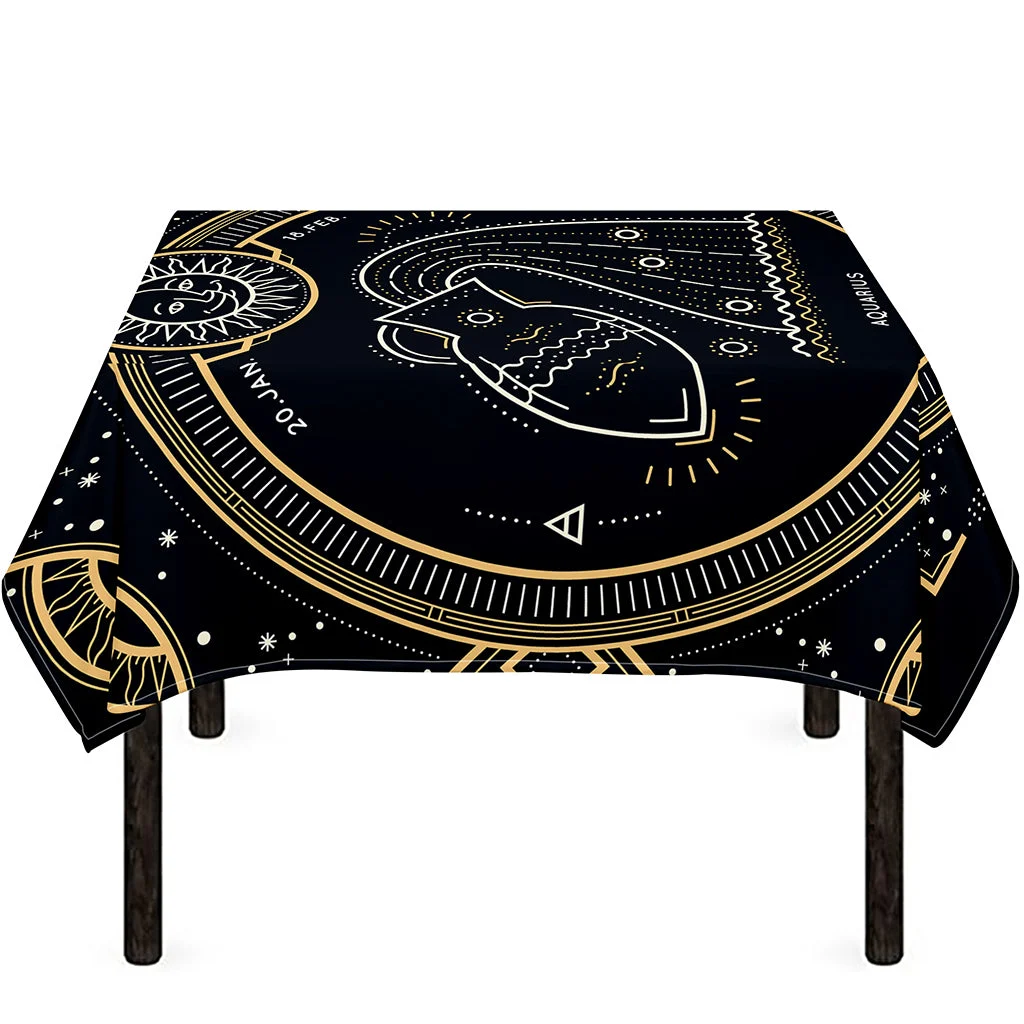 Vintage Aquarius Zodiac Sign Print Tablecloth Kitchen Home Decor Vintage Aquarius Zodiac Sign Print Tablecloth Kitchen Home Decor