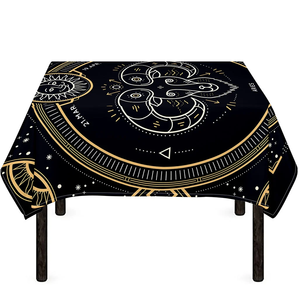 Vintage Aries Zodiac Sign Print Tablecloth Kitchen Home Decor Vintage Aries Zodiac Sign Print Tablecloth Kitchen Home Decor