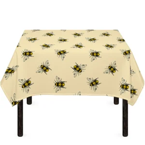Vintage Bee Pattern Print Tablecloth Kitchen Home Decor