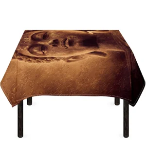 Vintage Buddha Statue Print Tablecloth Kitchen Home Decor