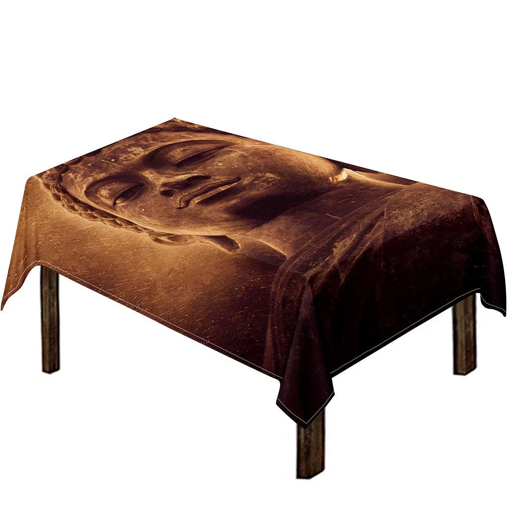 Vintage Buddha Statue Print Tablecloth Kitchen Home Decor Vintage Buddha Statue Print Tablecloth Kitchen Home Decor