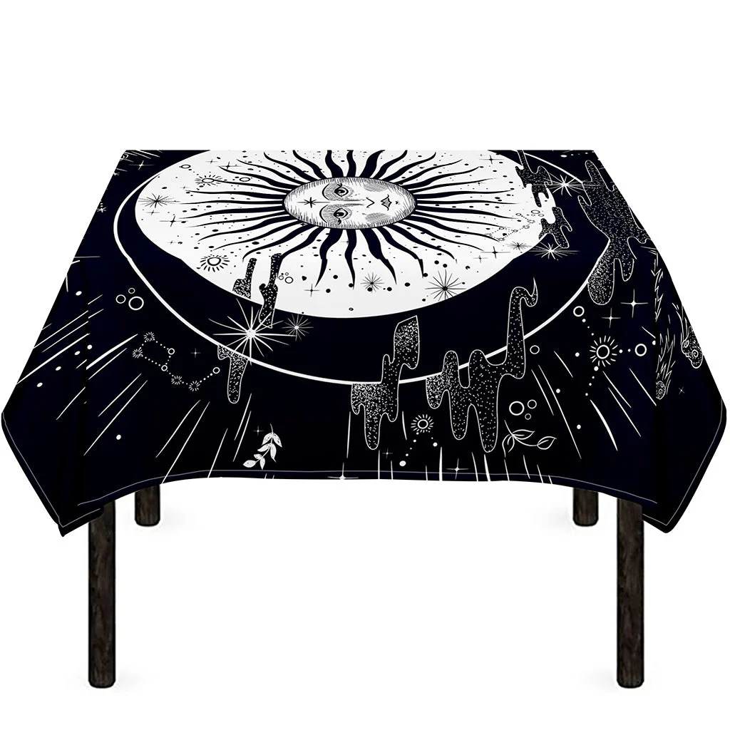 Vintage Celestial Sun Print Tablecloth Kitchen Home Decor Vintage Celestial Sun Print Tablecloth Kitchen Home Decor