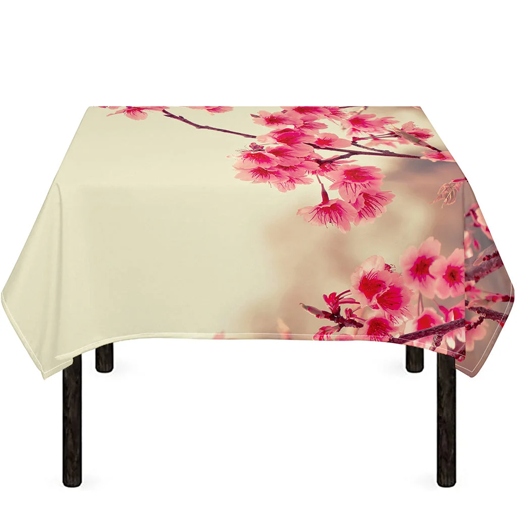 Vintage Cherry Blossom Print Tablecloth Kitchen Home Decor Vintage Cherry Blossom Print Tablecloth Kitchen Home Decor