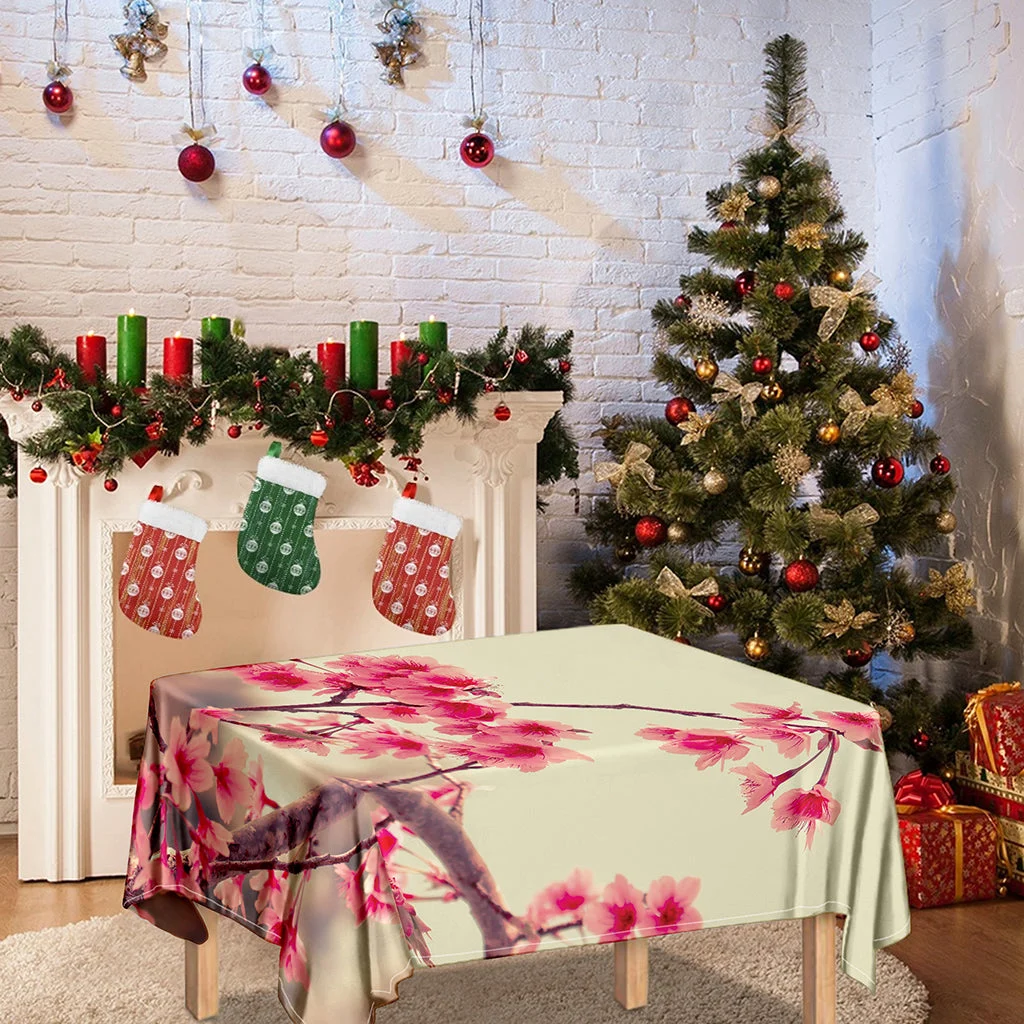 Vintage Cherry Blossom Print Tablecloth Kitchen Home Decor Vintage Cherry Blossom Print Tablecloth Kitchen Home Decor