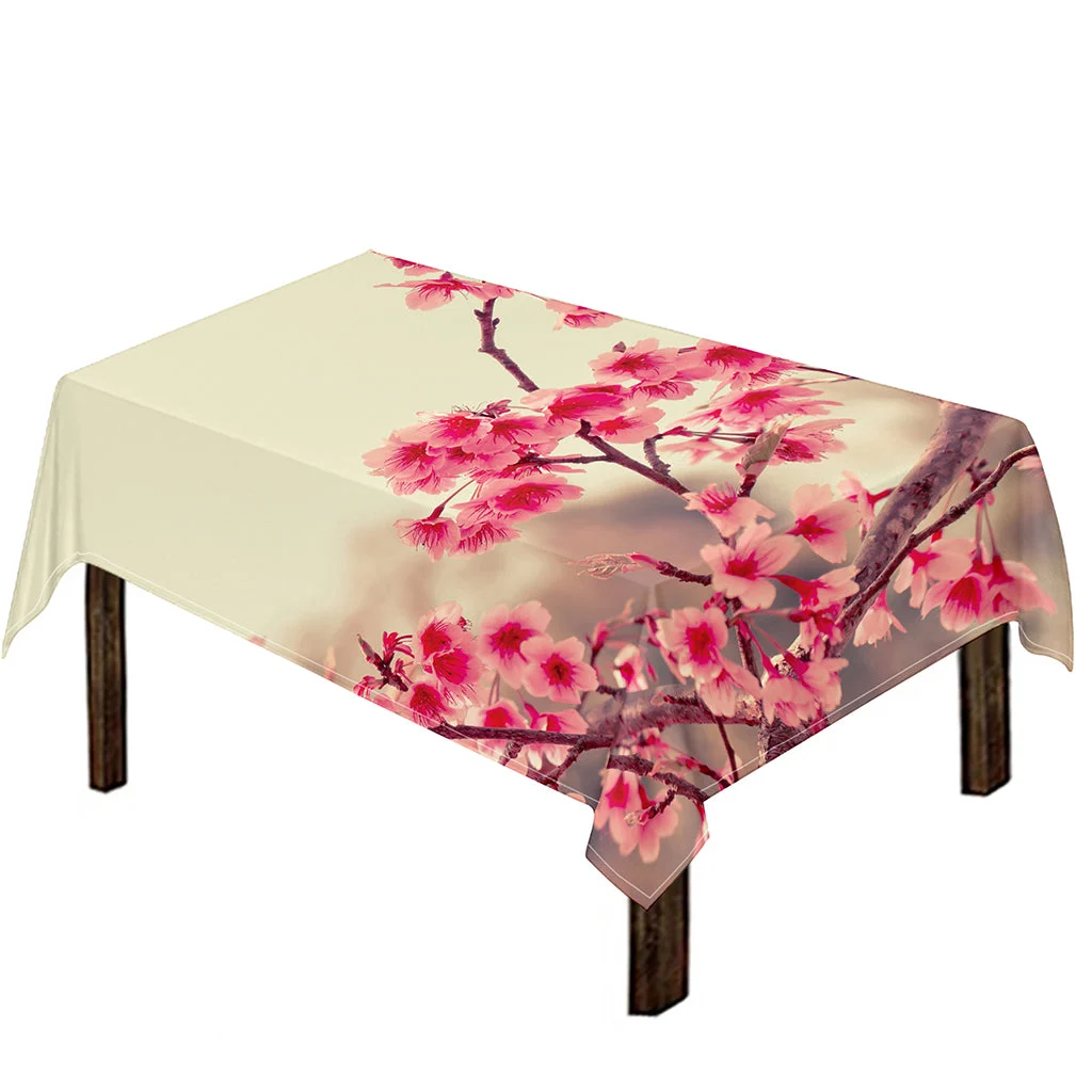Vintage Cherry Blossom Print Tablecloth Kitchen Home Decor Vintage Cherry Blossom Print Tablecloth Kitchen Home Decor