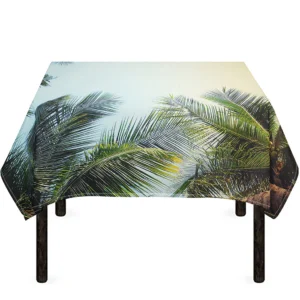 Vintage Coconut Tree Print Tablecloth Kitchen Home Decor