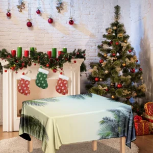 Vintage Coconut Tree Print Tablecloth Kitchen Home Decor