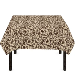 Vintage Coffee Bean Pattern Print Tablecloth Kitchen Home Decor