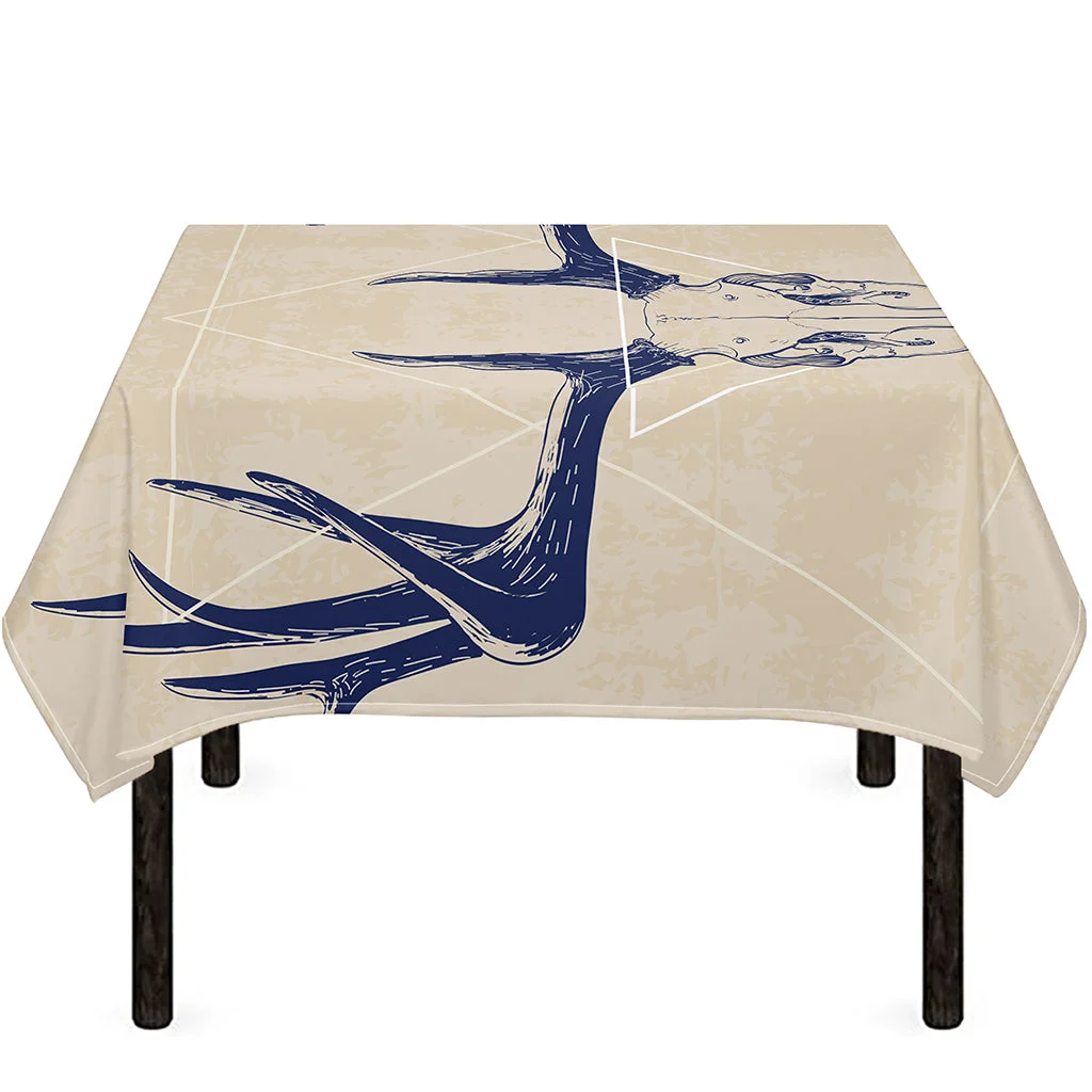 Vintage Deer Skull Print Tablecloth Kitchen Home Decor Vintage Deer Skull Print Tablecloth Kitchen Home Decor
