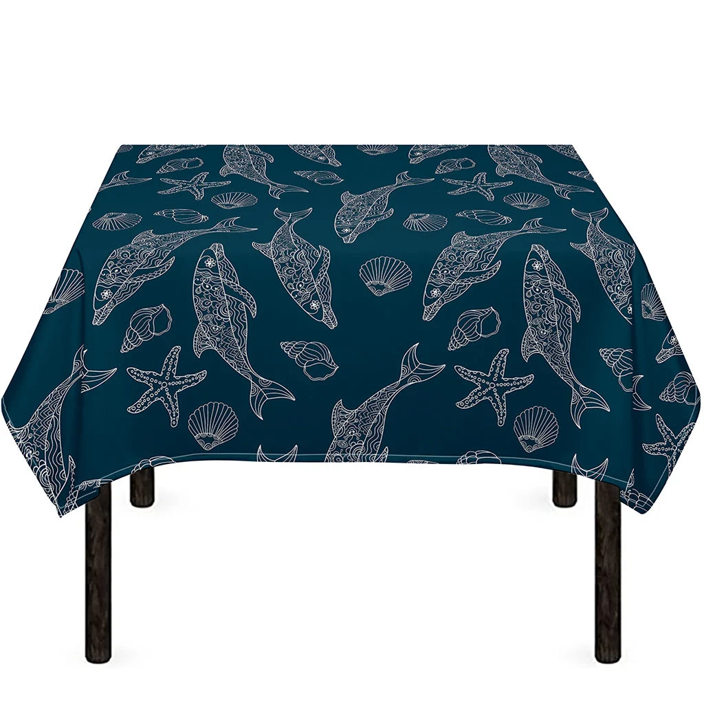 Vintage Dolphins Pattern Print Tablecloth Kitchen Home Decor Vintage Dolphins Pattern Print Tablecloth Kitchen Home Decor