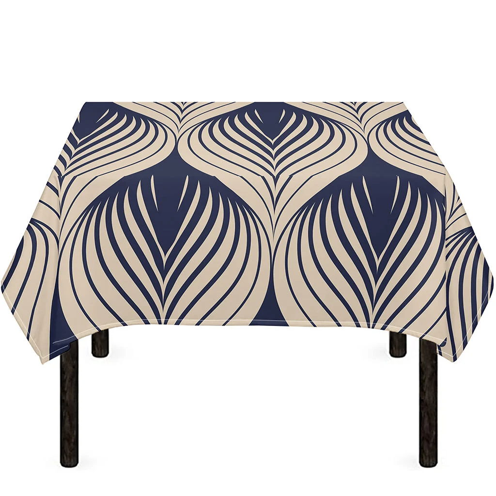 Vintage Geometric Leaf Pattern Print Tablecloth Kitchen Home Decor Vintage Geometric Leaf Pattern Print Tablecloth Kitchen Home Decor