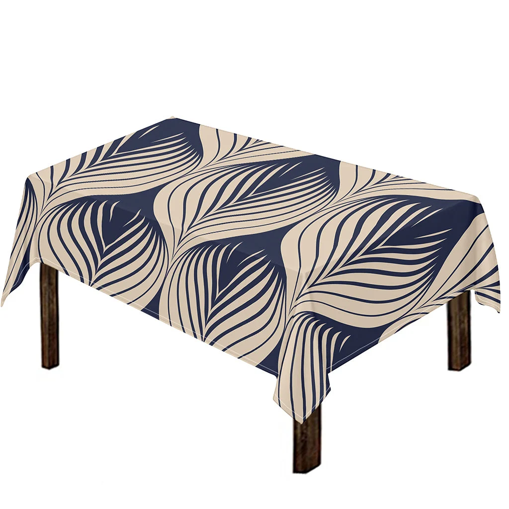 Vintage Geometric Leaf Pattern Print Tablecloth Kitchen Home Decor Vintage Geometric Leaf Pattern Print Tablecloth Kitchen Home Decor