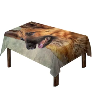 Vintage German Shepherd Portrait Print Tablecloth Kitchen Home Decor