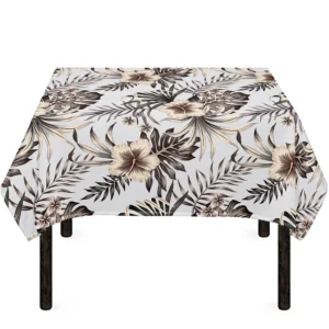 Vintage Hibiscus Plumeria Pattern Print Tablecloth Kitchen Home Decor