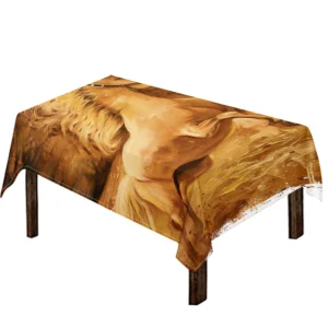 Vintage Horse Painting Print Tablecloth Kitchen Home Decor